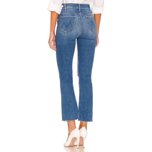 MOTHER Hustler High Rise Ankle Fray Flare Jeans -Cant Stop Staring NWT - Size 32 - Picture 3 of 5